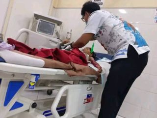 Kecelakaan maut di depan Bank Mandiri Mojoagung, seorang pengendara motor meninggal dunia