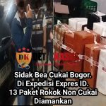 MALAM MENCEKAM! BEA CUKAI BOGOR GEREBEK GUDANG EKSPEDISI, 13 PAKET DIDUGA BERISI ROKOK NON CUKAI DIAMANKAN