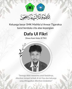 Ucapan belasungkawa dari pihak sekolah 
