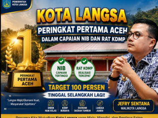 Kota Langsa Peringkat Pertama Aceh dalam Capaian NIB dan RAT KDMP, Target 100 Persen Tinggal Selangkah Lagi