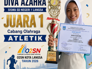 Meutuah That, Diva Azahra Siswa SD Negeri 1 Langsa Juara 1 Cabang Olahraga Atletik Pada O2SN Kota Langsa Tahun 2026