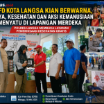 CFD Kota Langsa Kian Berwarna, Budaya, Kesehatan dan Aksi Kemanusiaan Menyatu di Lapangan Merdeka Polres Langsa membuka layanan pemeriksaan kesehatan gratis