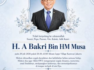 Innalillahi wa Inna Ilaihi Raji'un, Anggota DPR RI Fraksi PAN Dapil Jambi H. A Bakri Bin HM Musa Wafat