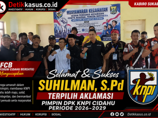 FCB ucapkan selamat Suhilman S.Pd Terpilih Aklamasi, Pimpin DPK KNPI Cidahu Periode 2026-2029