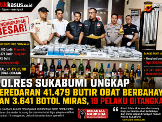 Polres Sukabumi Gagalkan Peredaran: 41.479 Obat Terlarang, 3.641 Botol Miras
