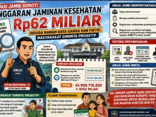 HAMPIR Rp62 MILIAR ANGGARAN JAMINAN KESEHATAN PEMPROV JAMBI DISOROT: AWaSI PERTANYAKAN VALIDITAS DATA PENERIMA, BUKA POTENSI DATA GANDA HINGGA FIKTIF